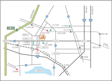 八尾市内主要道路図